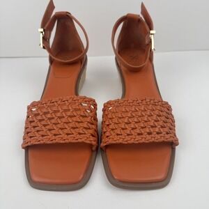 Orange Espadrille Wedge Sandals Sz 10 Vince Camuto